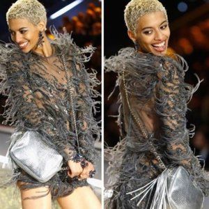 VICTORIA'S SECRET Silver Snake Gold Chain Bag NWT